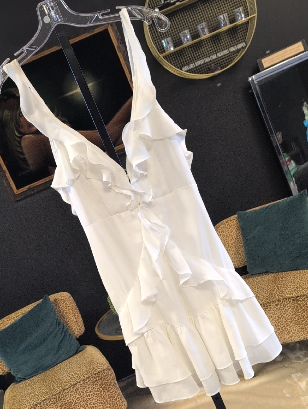 Signature8 White Ruffle Mini Dress